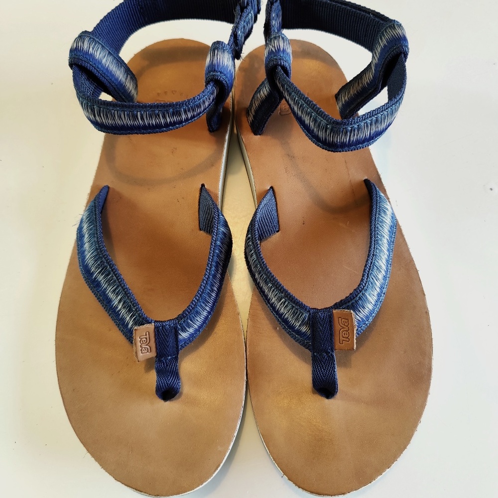 Teva Thong-Style Sandal with Adjustable Ankle Strap - Blue, Womens Size 10
